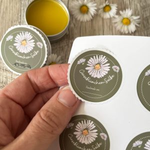 Gänseblümchen-Salbe Etiketten – Sticker Sheet