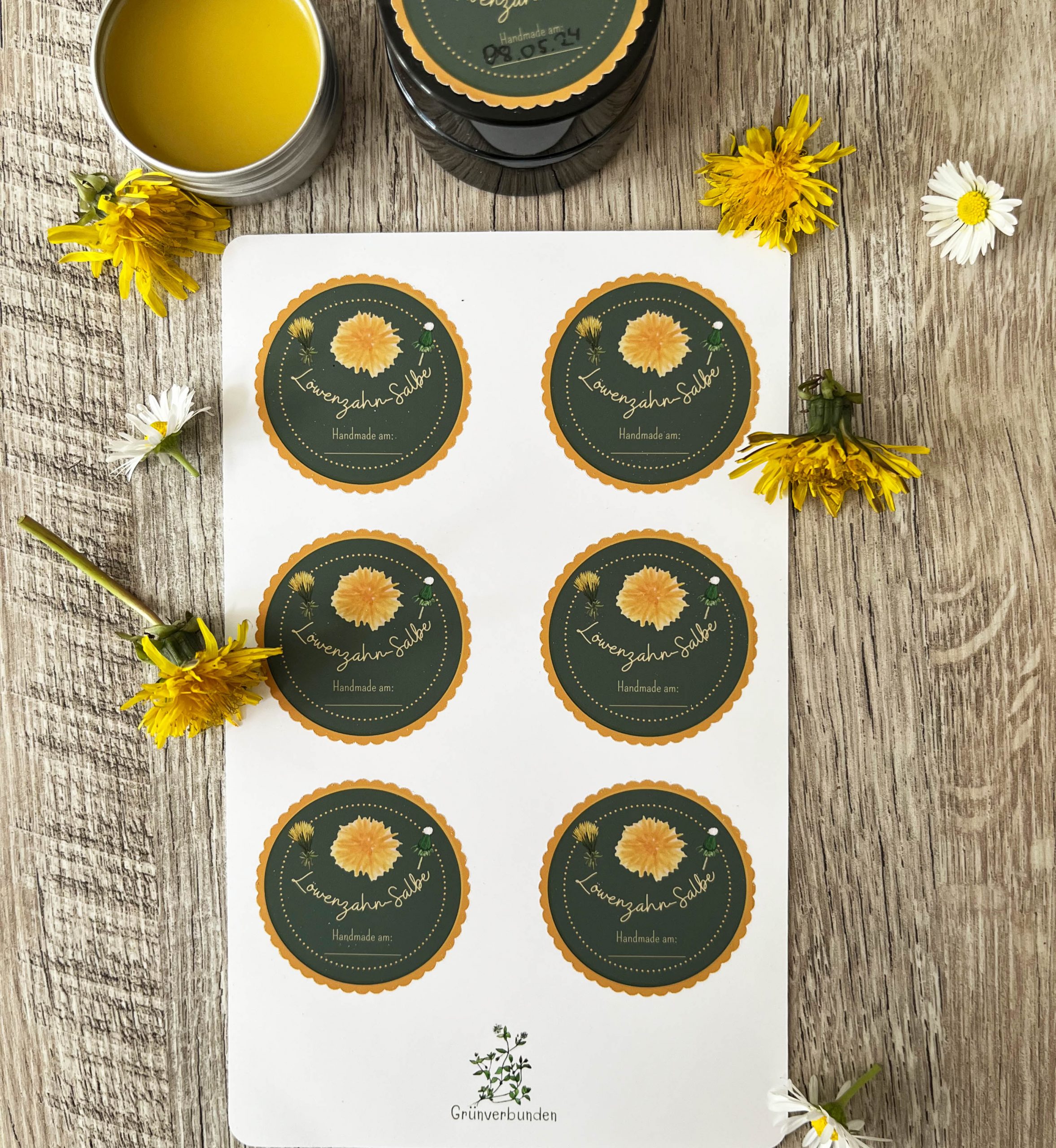 Löwenzahn-Salbe Etiketten | Sticker Sheet