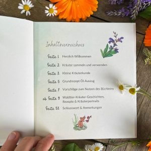 Büchlein „Meine erste Hilfe Wildkräuter“ – Kurze Abenteuer-Geschichten und heilende Pflanzen für kleine Naturforscher