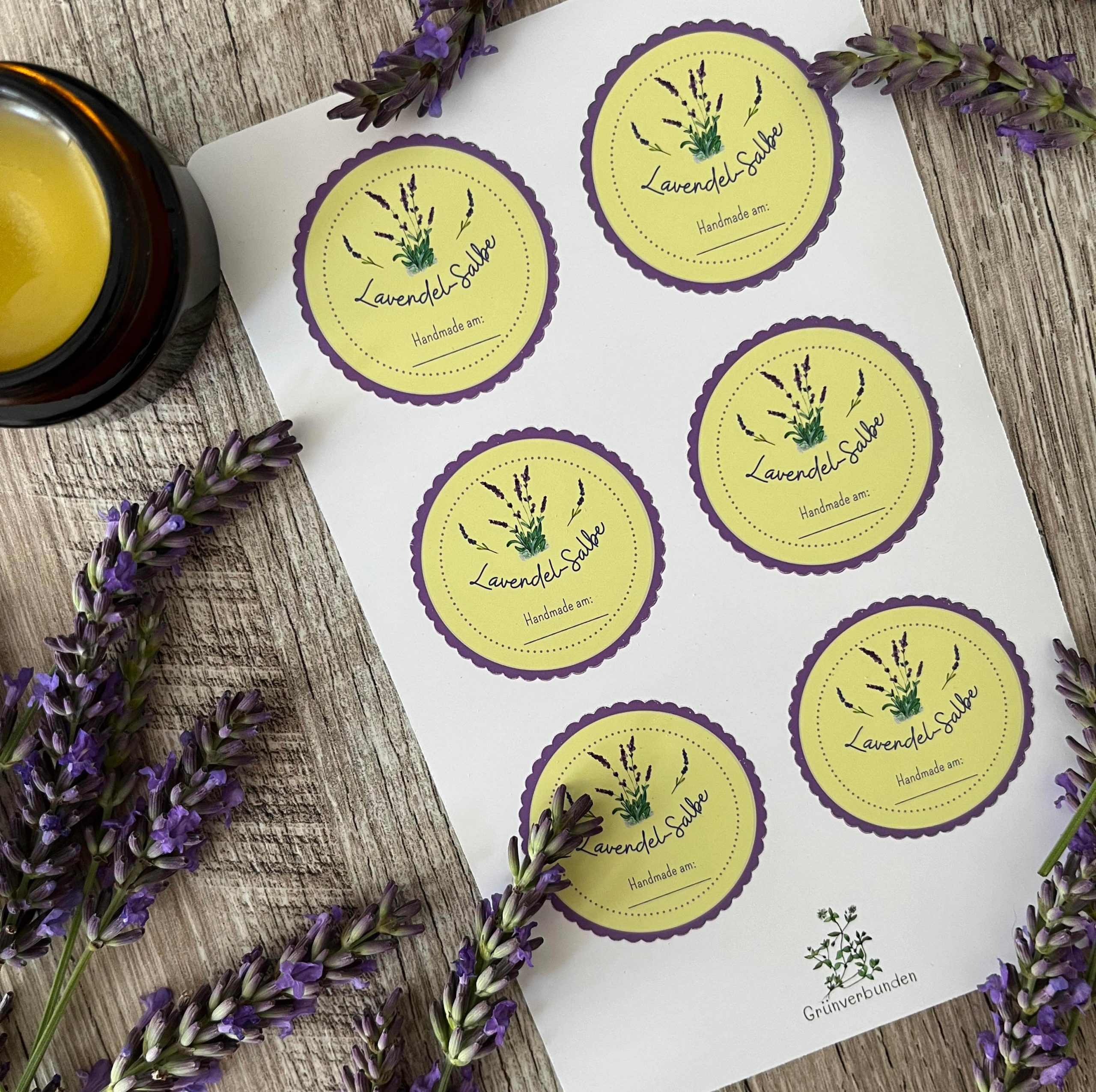 Lavendelsalbe-Etiketten | Sticker-Sheet