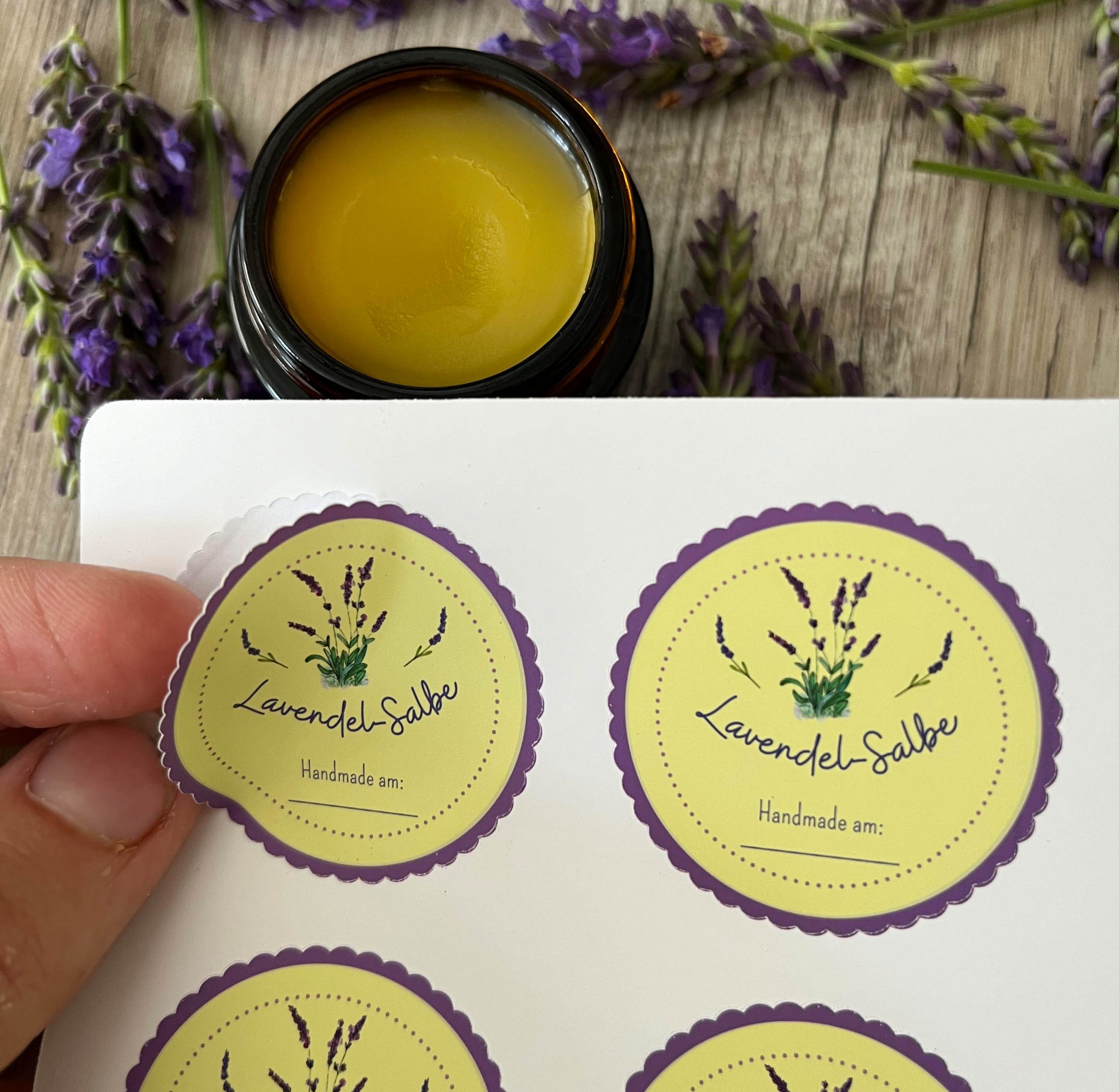 Lavendelsalbe-Etiketten | Sticker-Sheet